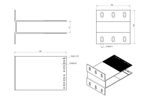 HIS-BR-XL-230150 Reinforced bracket HIS XL 230×150