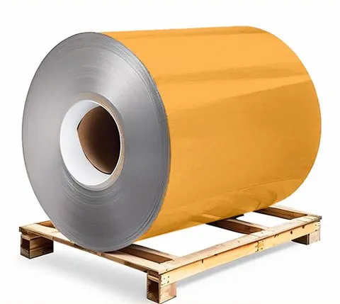 Galvanised steel 0.5×1250×3000 mm RAL 1028 Melon Yellow, primer on reverse side / protective film