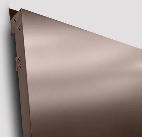 Facade cladding cassettes, AISI titanium nitride, colour Rose Gold